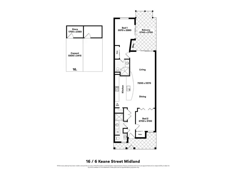 Floorplan of Homely unit listing, 16/6 Keane Street, Midland WA 6056