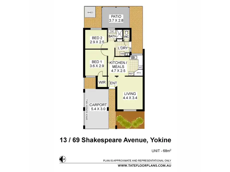 Floorplan of Homely villa listing, 13/69 Shakespeare Avenue, Yokine WA 6060