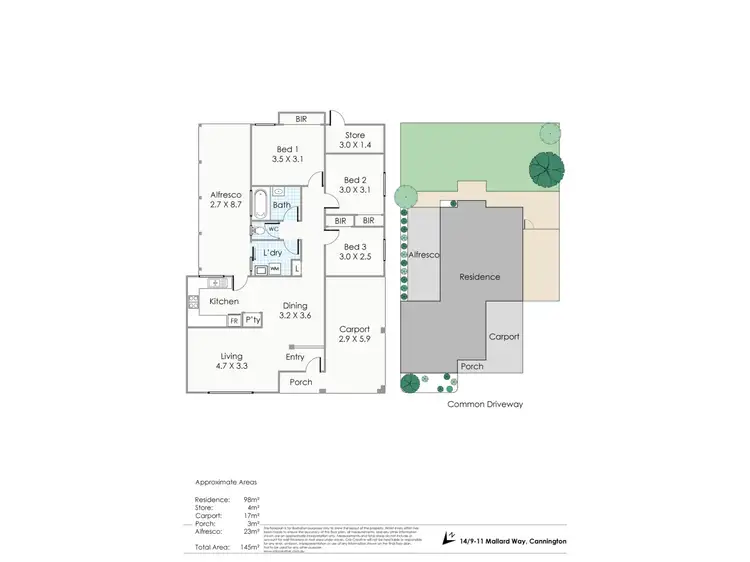 Floorplan of Homely unit listing, 14/9-11 Mallard Way, Cannington WA 6107