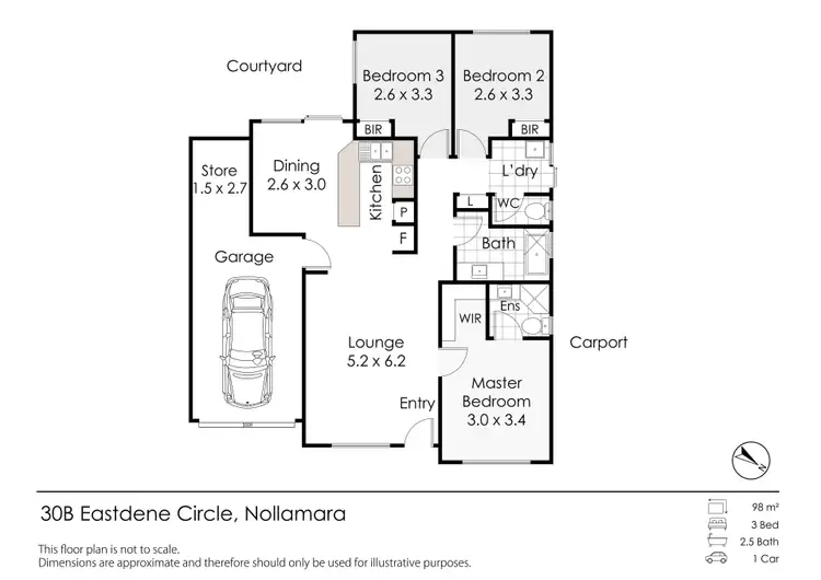 Floorplan of Homely villa listing, 30B Eastdene Circle, Nollamara WA 6061