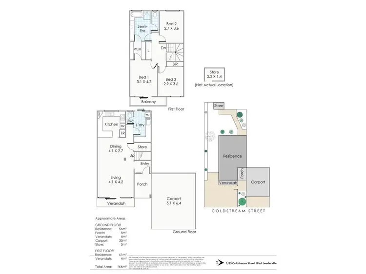 Floorplan of Homely townhouse listing, 1/33 Coldstream Street, West Leederville WA 6007