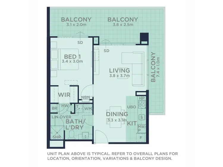 Floorplan of Homely apartment listing, 1607/63 Adelaide Terrace, East Perth WA 6004