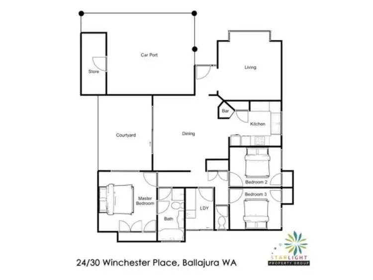 Floorplan of Homely villa listing, 24/30 Winchester Place, Ballajura WA 6066