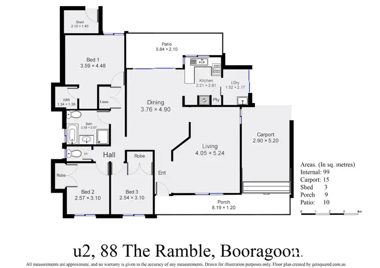 Floorplan of Homely villa listing, 2/88 The Ramble, Booragoon WA 6154