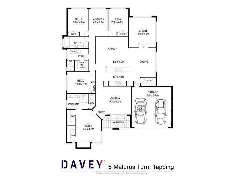 Floorplan of Homely house listing, 6 Malurus Turn, Tapping WA 6065