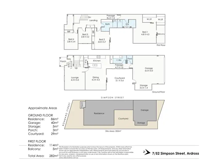 Floorplan of Homely townhouse listing, 7/52 Simpson Street, Ardross WA 6153