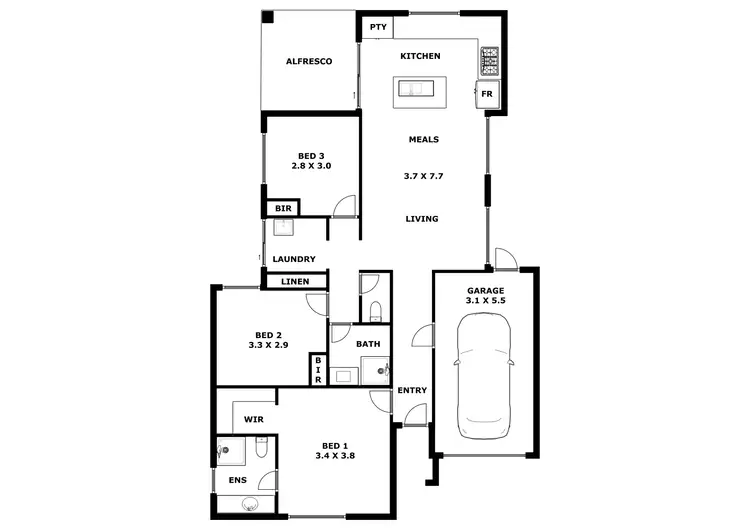 Floorplan of Homely house listing, 45 Myindee Way, Nollamara WA 6061