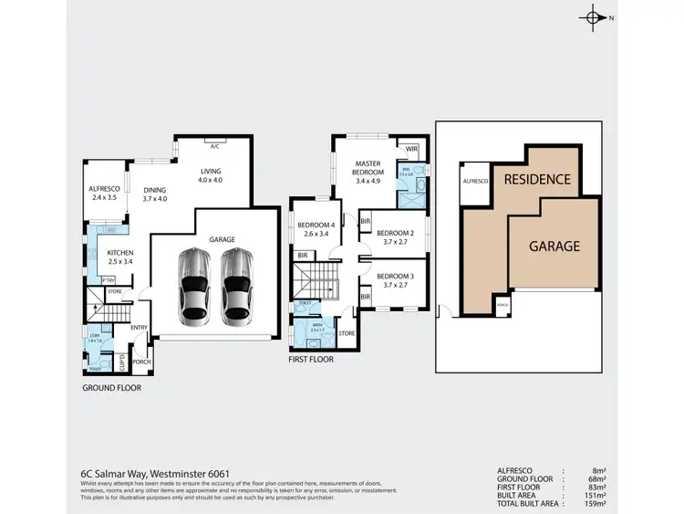 Floorplan of Homely townhouse listing, 6C Salmar Way, Westminster WA 6061