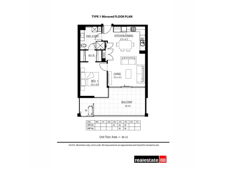 Floorplan of Homely apartment listing, 56/34 East Parade, East Perth WA 6004