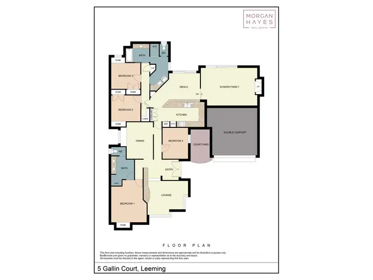Floorplan of Homely house listing, 5 Gallin Court, Leeming WA 6149