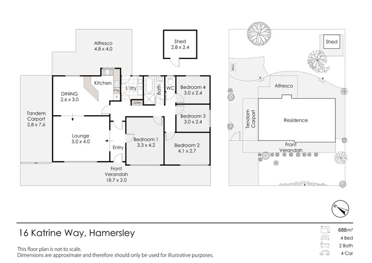 Floorplan of Homely house listing, 16 Katrine Way, Hamersley WA 6022