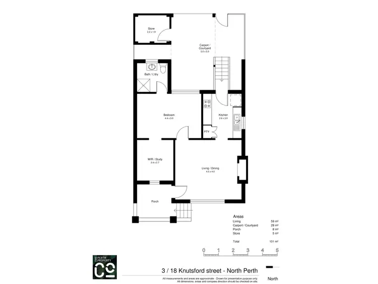Floorplan of Homely apartment listing, 3/18 Knutsford Street, North Perth WA 6006
