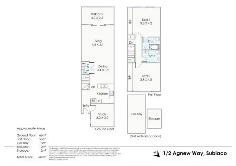 Floorplan of Homely apartment listing, 1/2 Agnew Way, Subiaco WA 6008