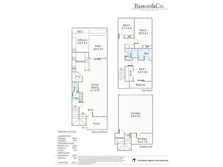 Floorplan of Homely townhouse listing, 2/935 Albany Highway, East Victoria Park WA 6101