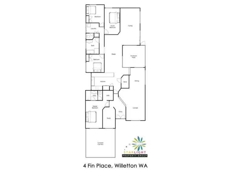 Floorplan of Homely house listing, 4 Fin Place, Willetton WA 6155