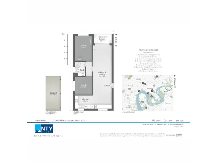 Floorplan of Homely apartment listing, 7/5 Hillside Crescent, Maylands WA 6051