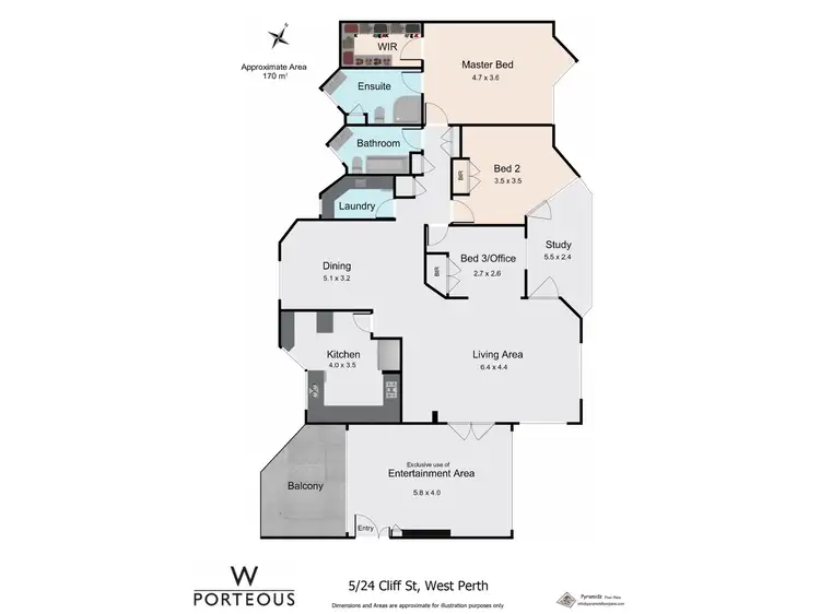 Floorplan of Homely apartment listing, 5/24 Cliff Street, West Perth WA 6005