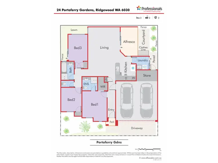 Floorplan of Homely house listing, 24 Portaferry Gardens, Ridgewood WA 6030