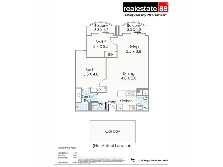 Floorplan of Homely apartment listing, 2/11 Regal Place, East Perth WA 6004