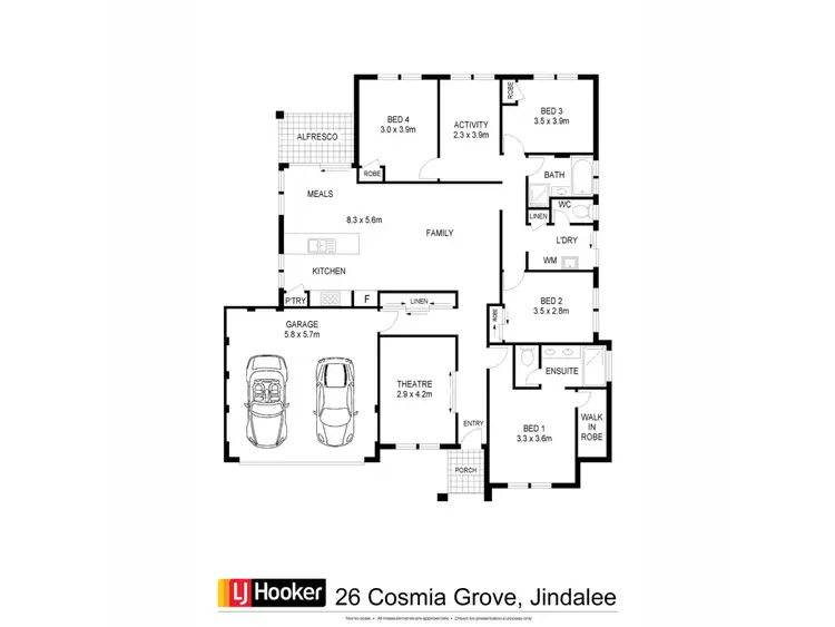 Floorplan of Homely house listing, 26 Cosmia Grove, Jindalee WA 6036