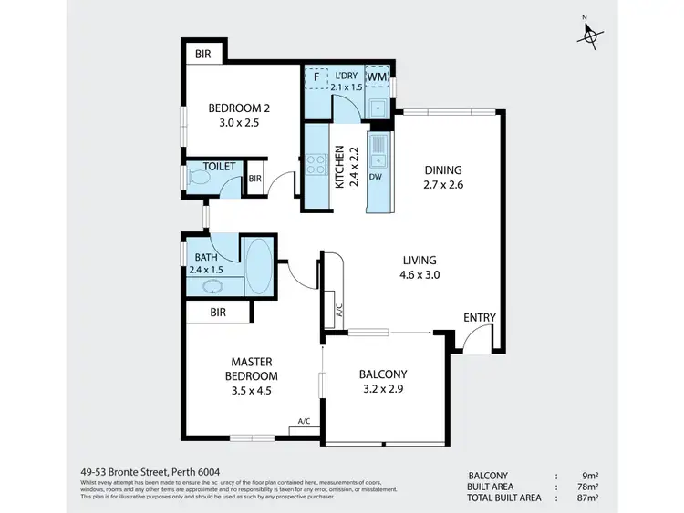 Floorplan of Homely apartment listing, 30/49-53 Bronte Street, East Perth WA 6004