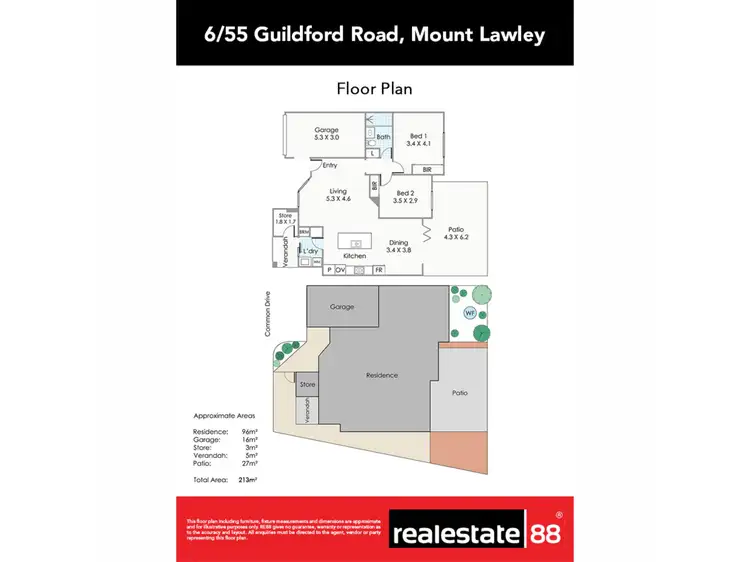 Floorplan of Homely villa listing, 6/55 Guildford Road, Mount Lawley WA 6050