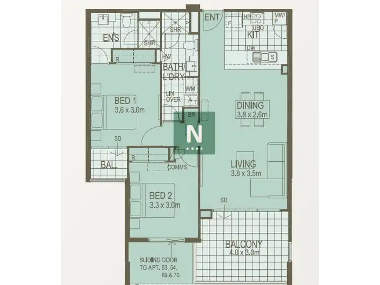 Floorplan of Homely apartment listing, 86/2 Tenth Avenue, Maylands WA 6051