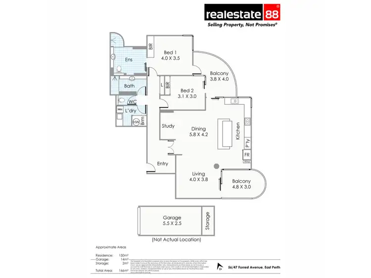 Floorplan of Homely apartment listing, 56/47 Forrest Avenue, East Perth WA 6004