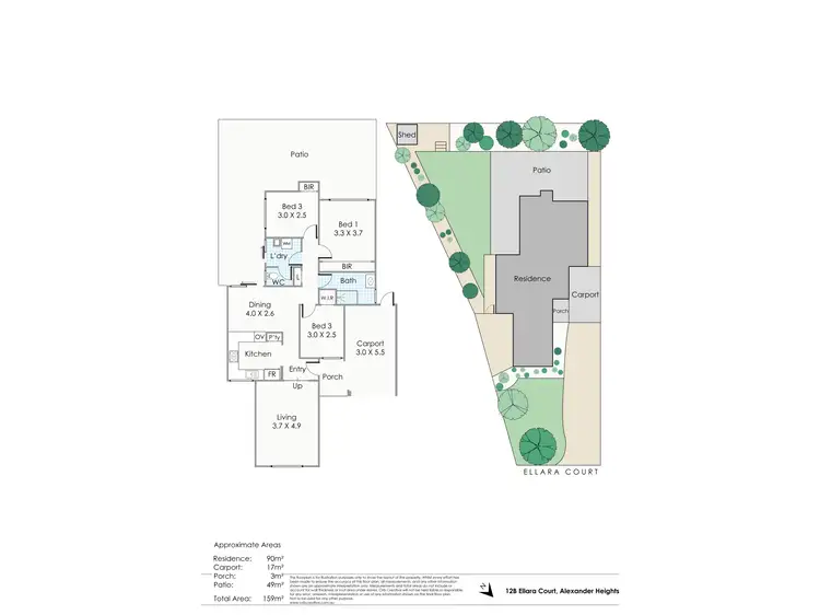 Floorplan of Homely semi-detached listing, 12B Ellara Court, Alexander Heights WA 6064