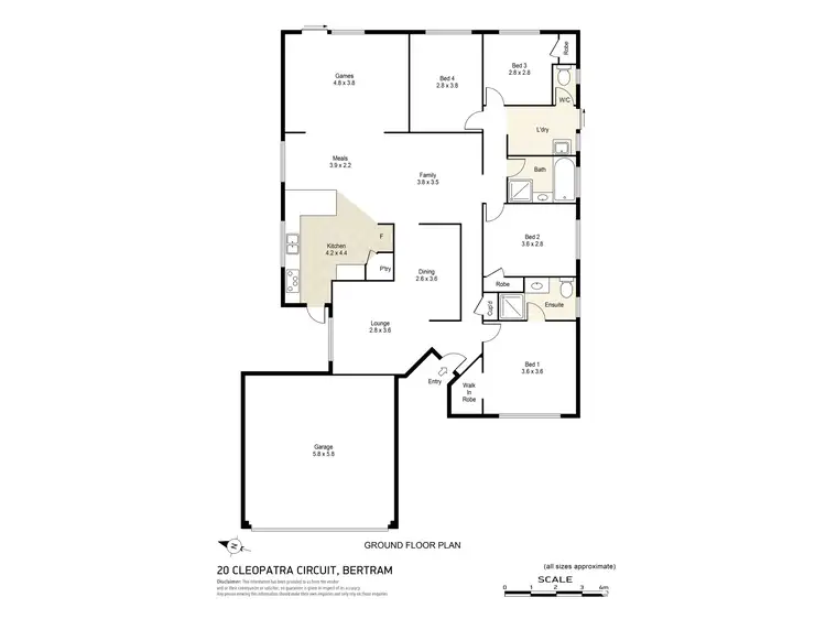 Floorplan of Homely house listing, 20 Cleopatra Circuit, Bertram WA 6167
