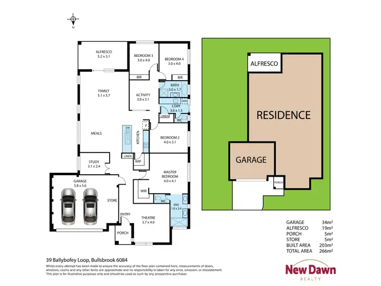Floorplan of Homely house listing, 39 Ballybofey Loop, Bullsbrook WA 6084