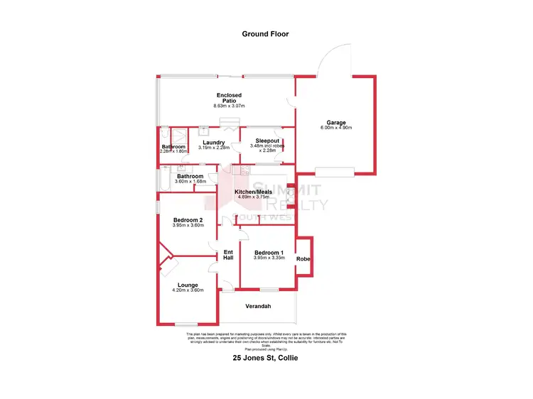 Floorplan of Homely house listing, 25 Jones Street, Collie WA 6225