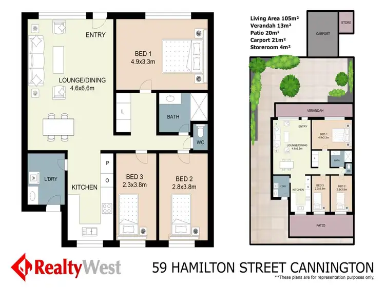 Floorplan of Homely villa listing, 59 Hamilton Street, Cannington WA 6107