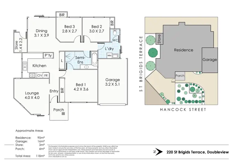 Floorplan of Homely villa listing, 220 St Brigids Terrace, Doubleview WA 6018