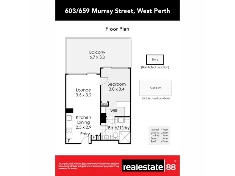 Floorplan of Homely apartment listing, 603/659 Murray Street, West Perth WA 6005