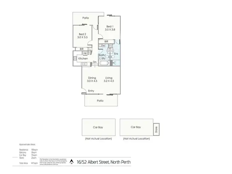 Floorplan of Homely apartment listing, 16/52 Albert Street, North Perth WA 6006