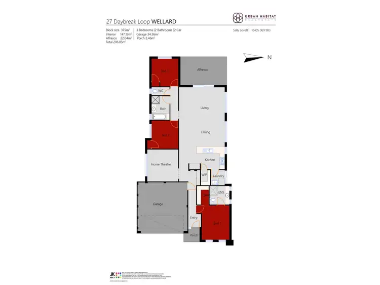 Floorplan of Homely house listing, 27 Daybreak Loop, Wellard WA 6170