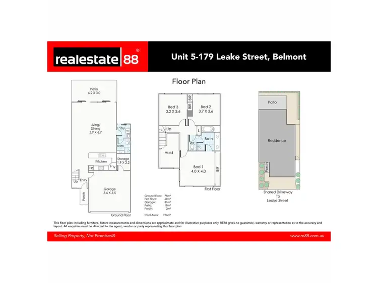 Floorplan of Homely townhouse listing, 5/179 Leake Street, Belmont WA 6104