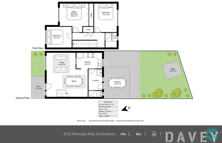 Floorplan of Homely townhouse listing, 8/22 Manolas Way, Girrawheen WA 6064