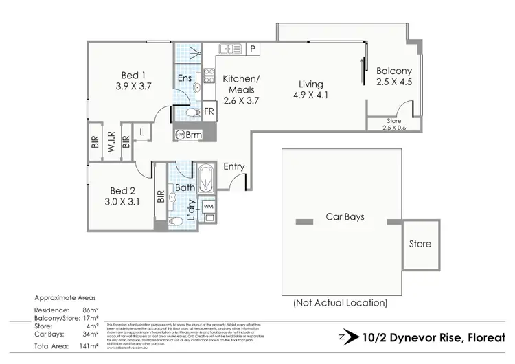 Floorplan of Homely apartment listing, 10/2 Dynevor Rise, Floreat WA 6014