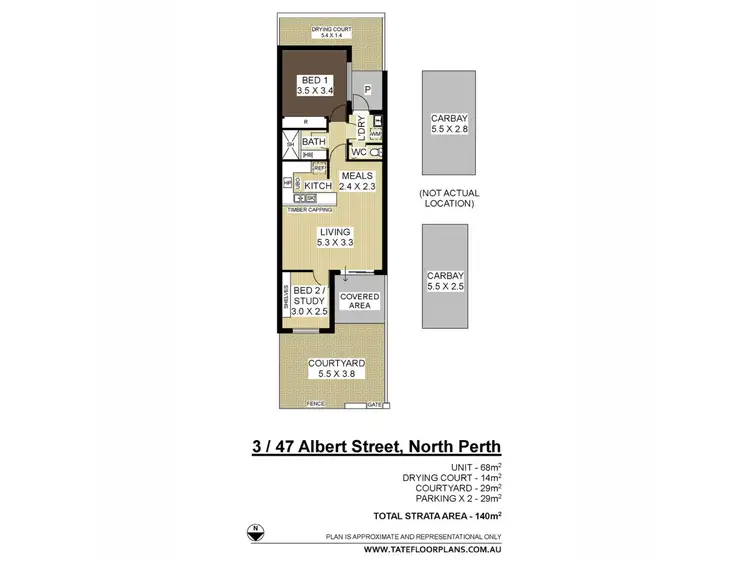 Floorplan of Homely apartment listing, 3/47 Albert Street, North Perth WA 6006
