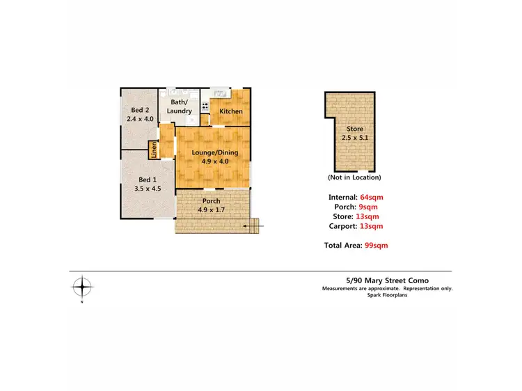 Floorplan of Homely apartment listing, 5/90 Mary Street, Como WA 6152