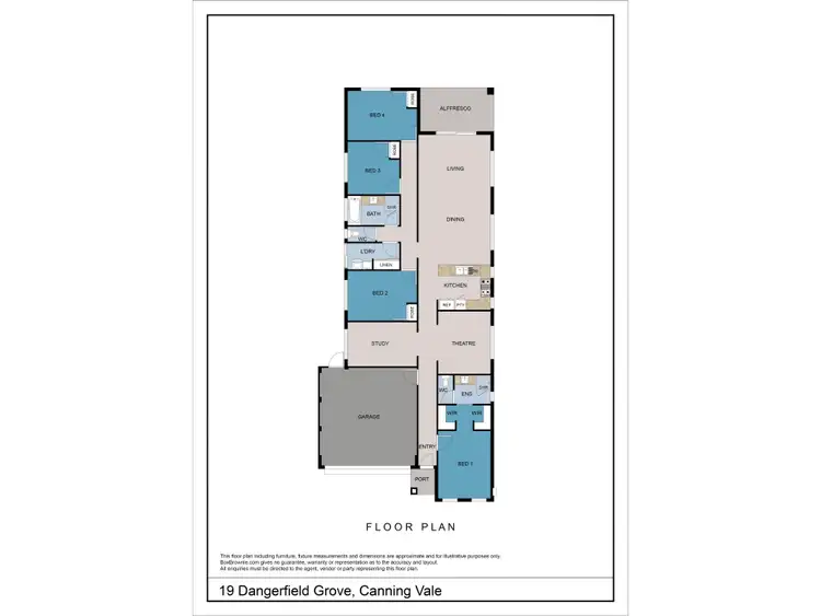 Floorplan of Homely house listing, 19 Dangerfield Grove, Canning Vale WA 6155