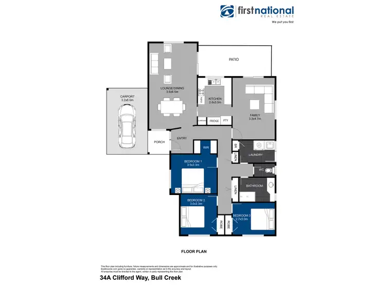 Floorplan of Homely house listing, 34A Clifford Way, Bull Creek WA 6149
