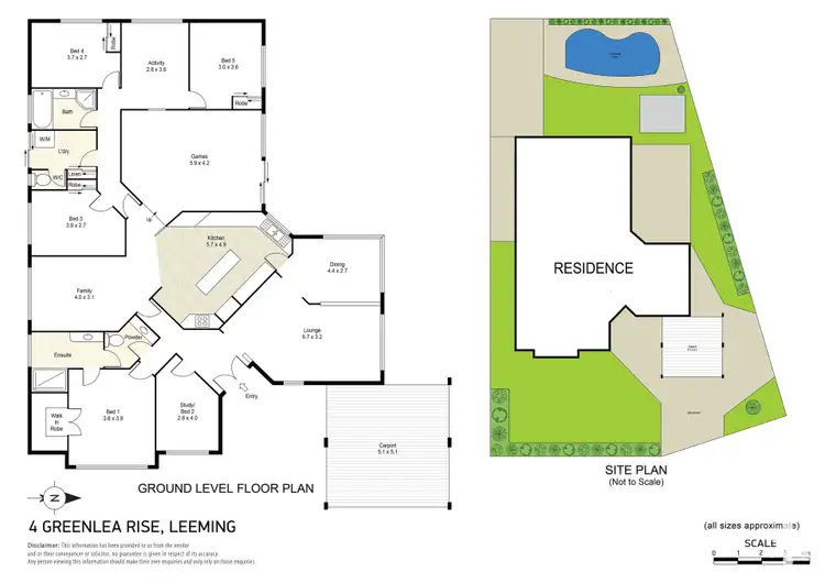 Floorplan of Homely house listing, 4 Greenlea Rise, Leeming WA 6149