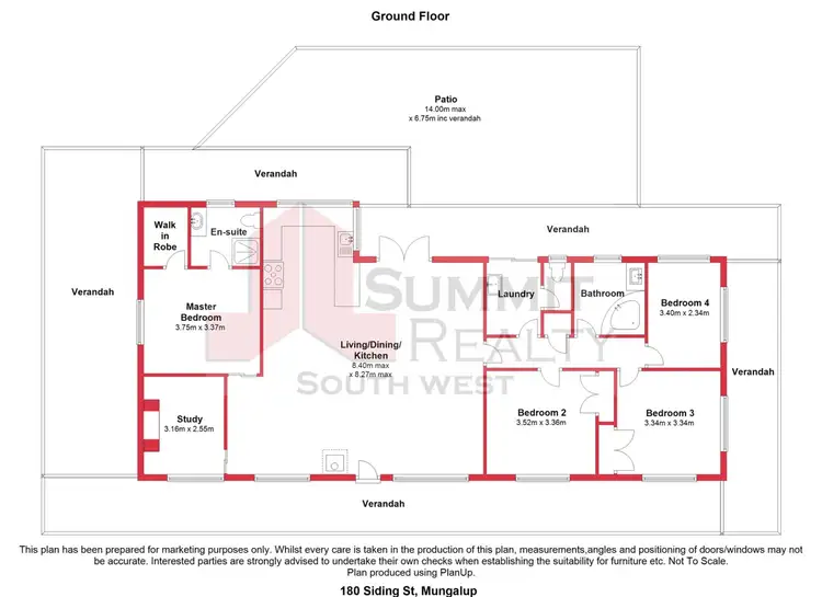 Floorplan of Homely house listing, 180 Siding Street, Mungalup WA 6225
