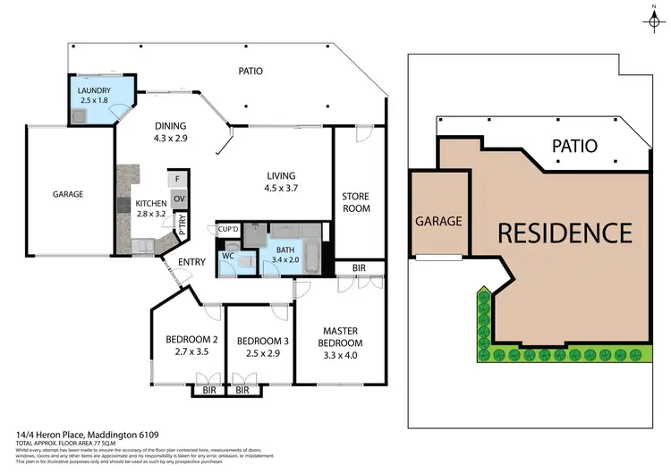 Floorplan of Homely house listing, 14/4 Heron Place, Maddington WA 6109