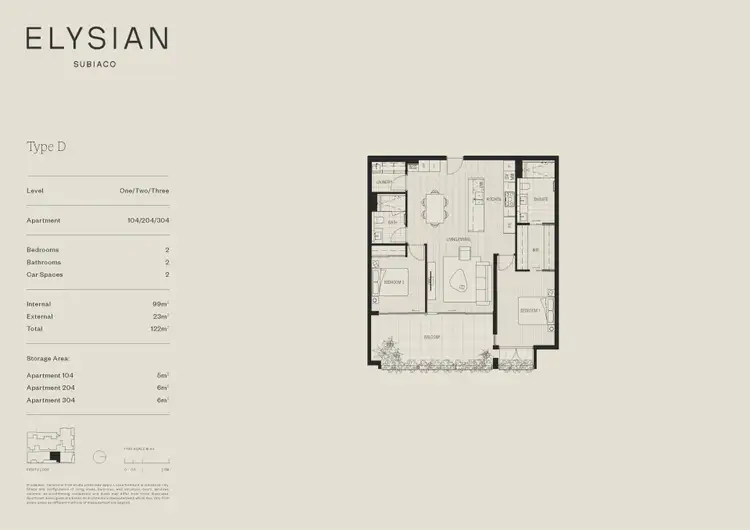 Floorplan of Homely apartment listing, 208/385 Rokeby Road, Subiaco WA 6008