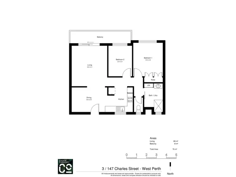 Floorplan of Homely apartment listing, 3/147 Charles Street, West Perth WA 6005