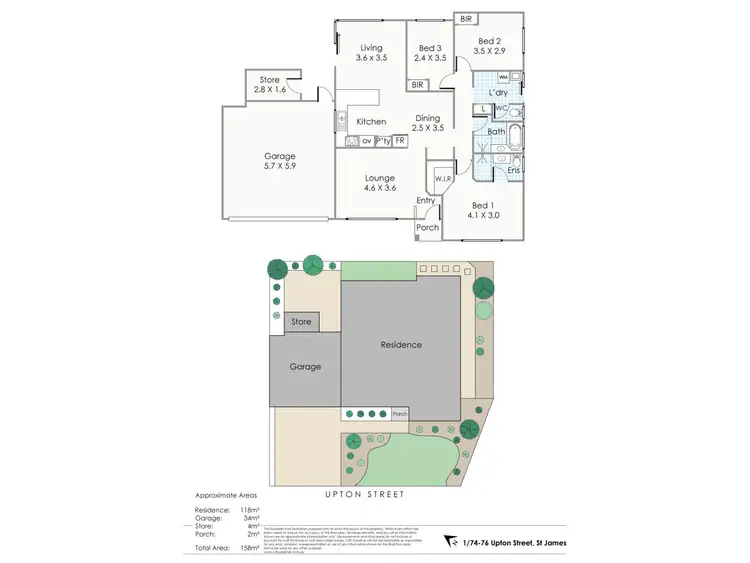 Floorplan of Homely villa listing, 1/74-76 Upton Street, St James WA 6102